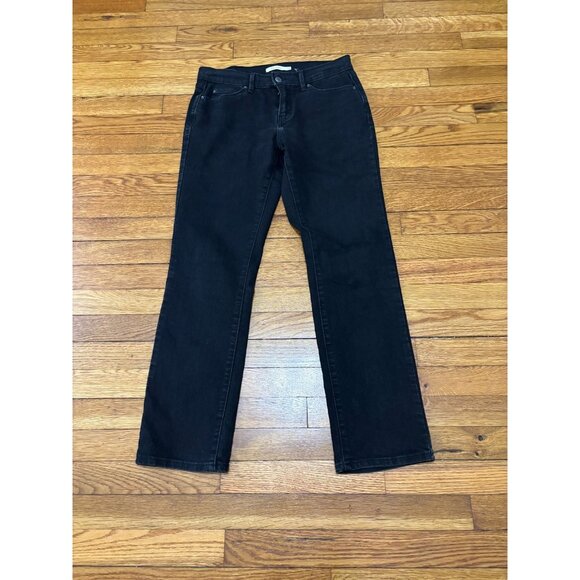 Levi's 505 Regular Fit Straight Leg Jeans Womens Sz 28 Black Stretch Denim 28x30 - Picture 1 of 8